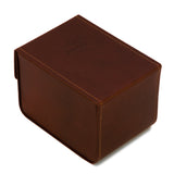 Case for guitar strings, dark brown leather, back