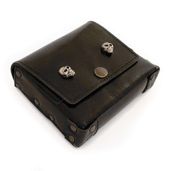 String Box - Pouch / Etui - Black Rivet Skulls